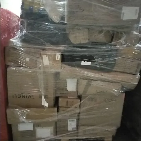 PALLET OF HOUSEHOLD ITEMS TO INCLUDE DINGLE SOFA CHAIR, OFFICE CHAIR AND OTHER ASSORTED ITEMS ETC...