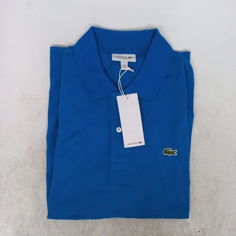 LACOSTE SHORT SLEEVE POLO TOP IN ULTRAMARINE BLUE SIZE 6