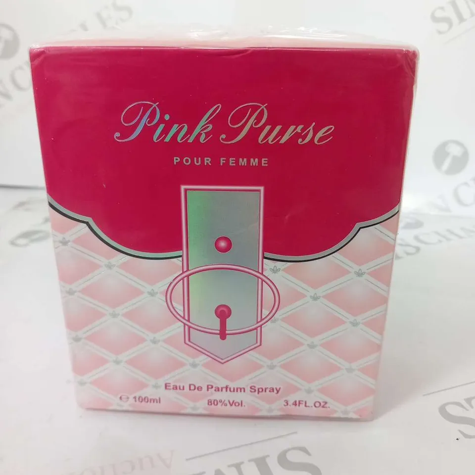 BOXED AND SEALED PINK PURSE POUR FEMME EAU DE PARFUM 100ML