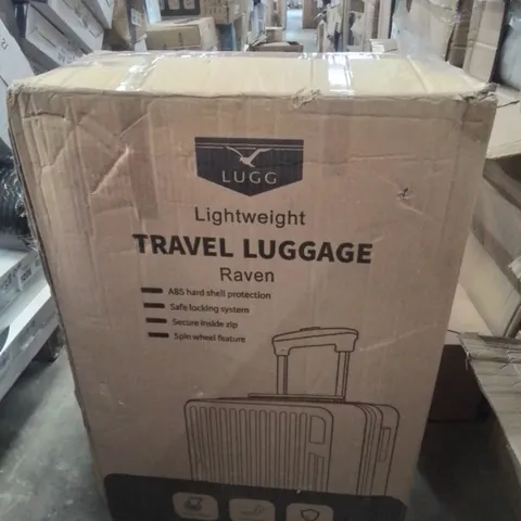 BOXED LIGHTWEIGHT TRAVEL LUGGAGE SUITCASE IN RAVEN