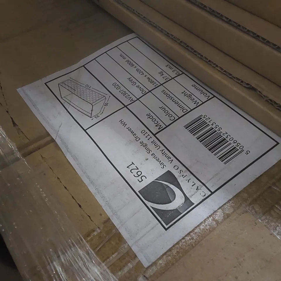 PALLET CONTAINING A LARGE QUANTITY OF ASSORTED BATHROOM FURNITURE PARTS INCLUDING: SAVENA SINGLE DRAWER VANITY BASES ECT