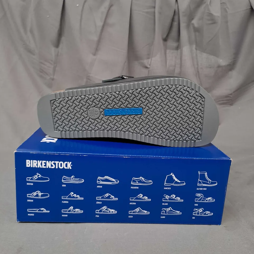 BOXED BIRKENSTOCK BOSTON SLIM FIT SUEDE MULES - SIZE 9