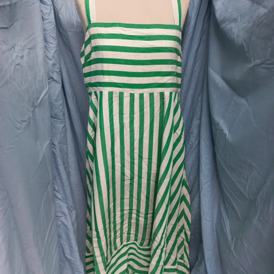 MINT VELVET GREEN STRIPE MAXI DRESS - UK 16