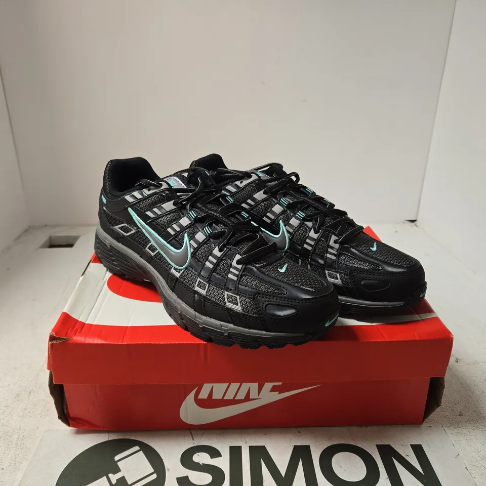 NIKE P-6000 TRAIL RUNNING SHOES – BLACK WITH TURQUOISE ACCENTS UK 10