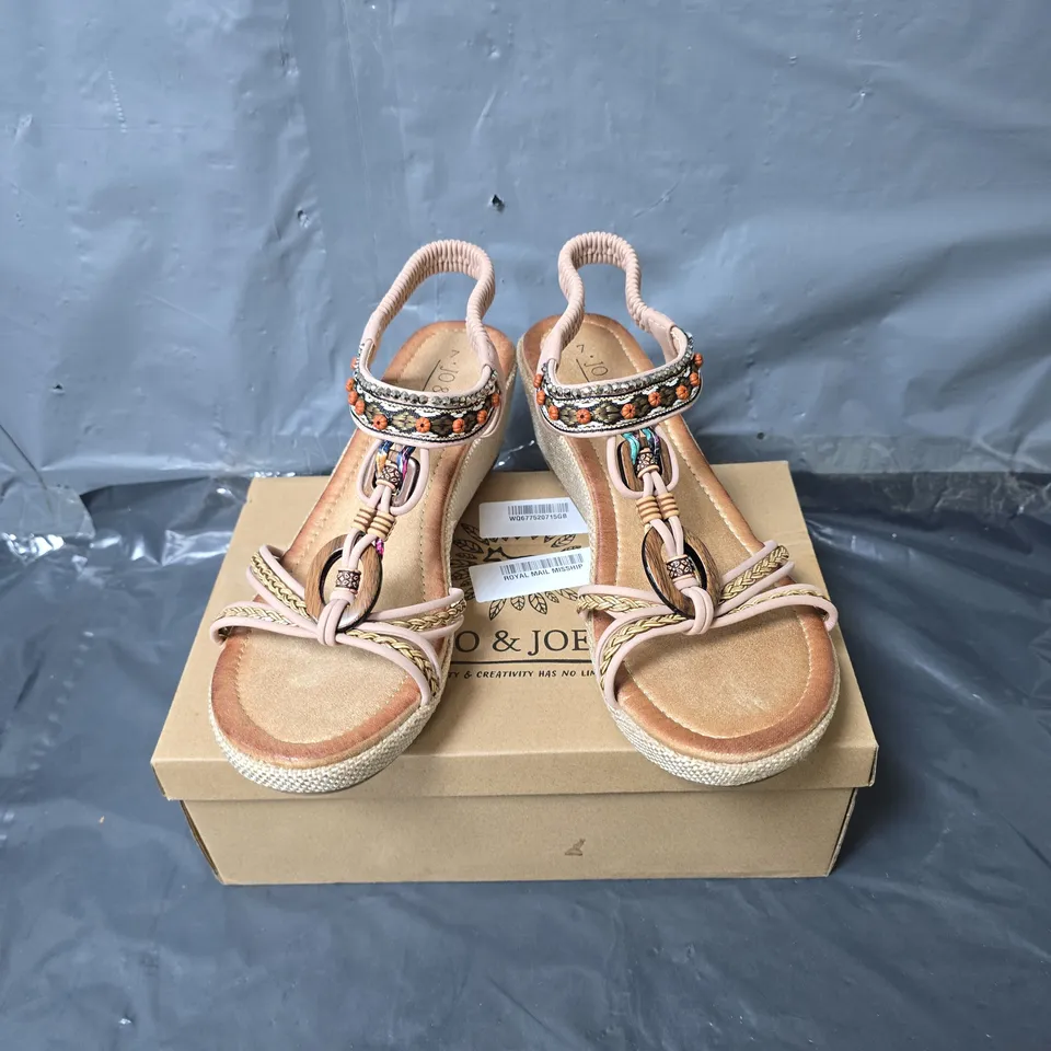 JO AND JOE TRINIDAD WEDGE SANDALS - PINK - SIZE 7