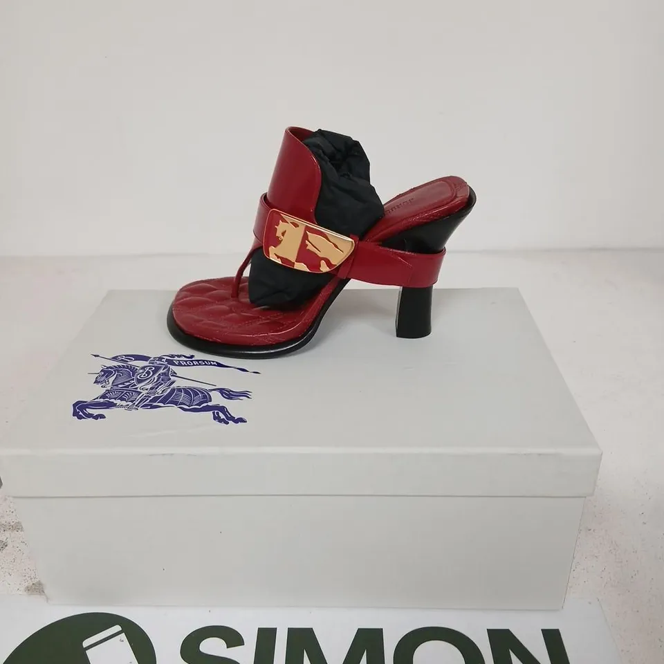 BURBERRY RED LEATHER SANDALS – WOMEN'S, UK 4 (EU 37)