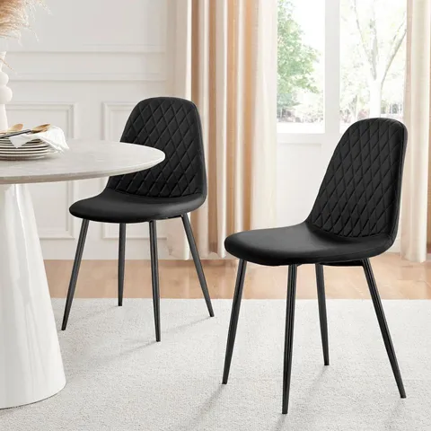 BOXED SET OF 2 BLACK CORONA DINING CHAIRS (1 BOX)