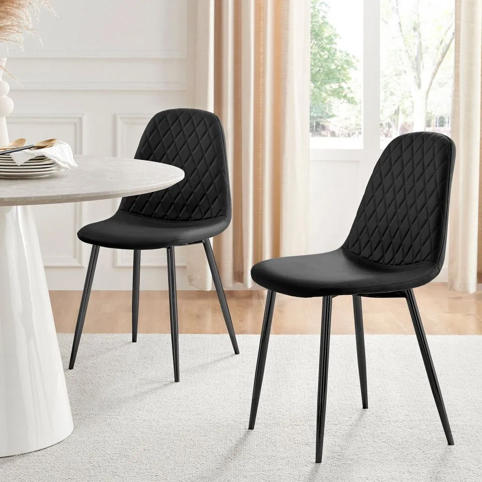 BOXED SET OF 2 BLACK CORONA DINING CHAIRS (1 BOX)