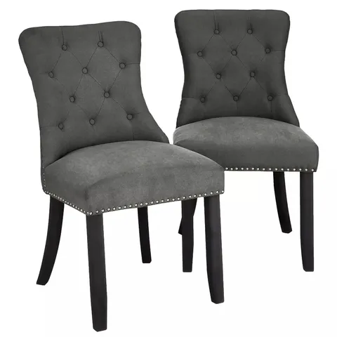 WARWICK VELVET PAIR OF STANDARD DINING CHAIRS - COLLECTION ONLY