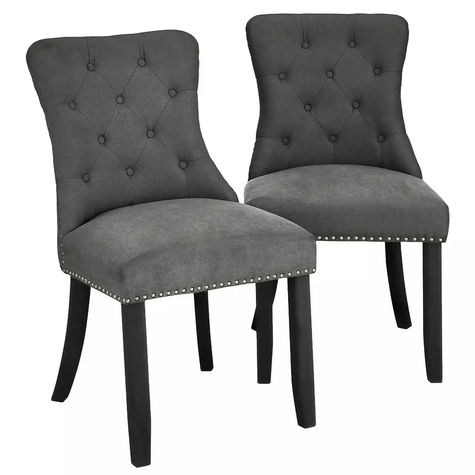 WARWICK VELVET PAIR OF STANDARD DINING CHAIRS - COLLECTION ONLY