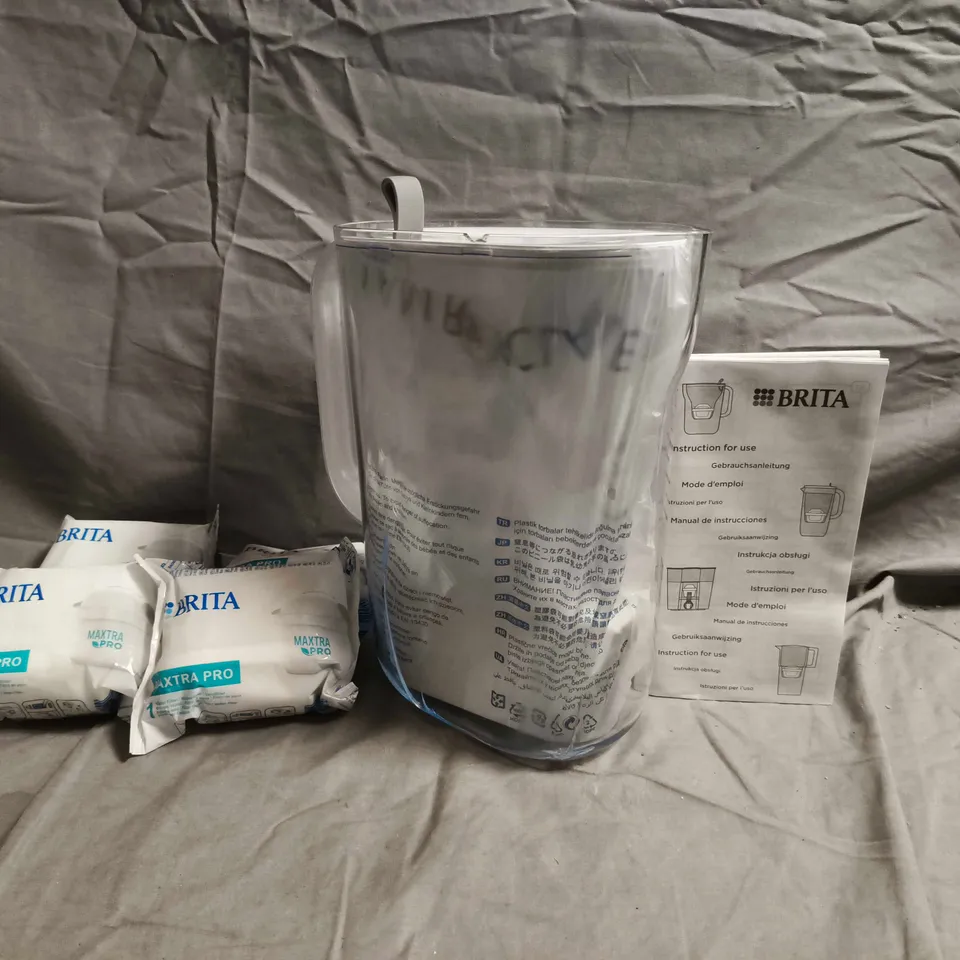 BRITA WATER FILTER JUG WITH MAXTRA PRO CARTRIDGES & MANUAL