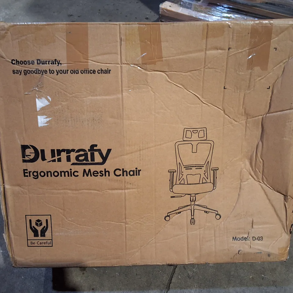 PALLET OF ASSORTED HOUSEHOLD ITEMS TO INCLUDE FOLDABLE BABY PLAYPEN, STAINLESS STEEL LITTER BOX AND ERGONOMIC DESK CHAIR