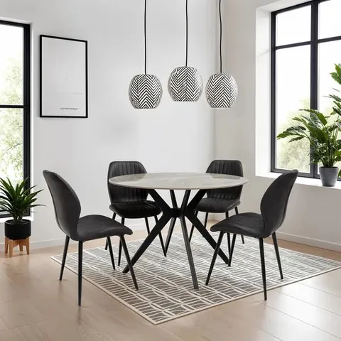 BOXED TULSA ROUND 4 SEATER DINING TABLE (2 BOXES)
