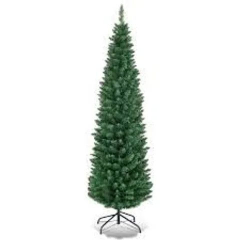 BOXED COSTWAY PVC ARTIFICIAL PENCIL SLIM CHRISTMAS TREE WITH STAND