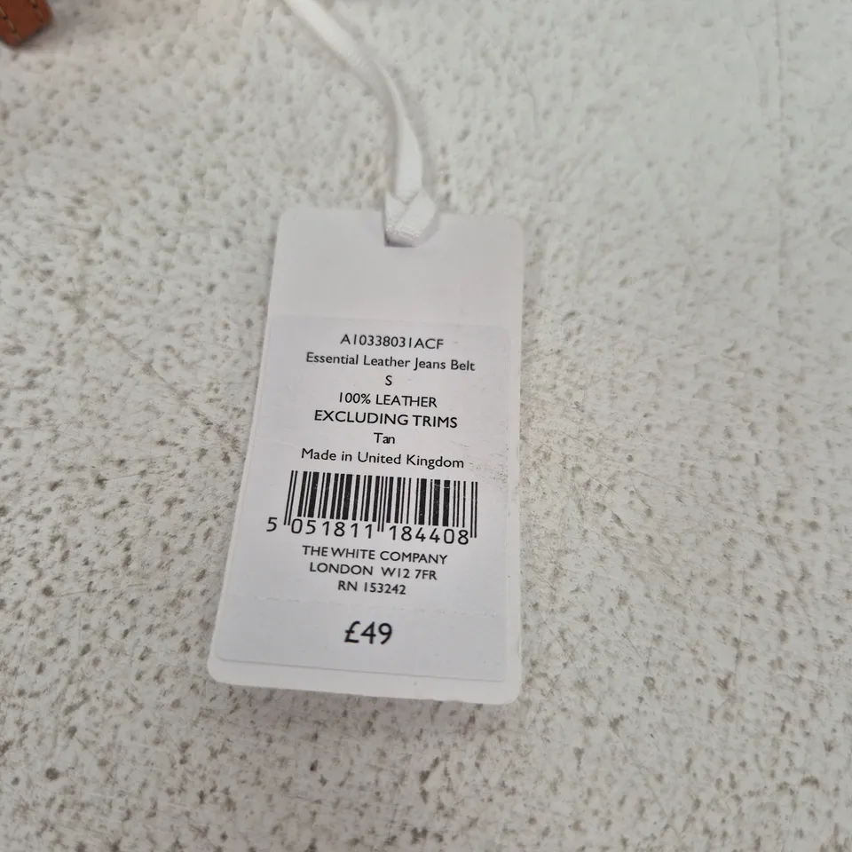 THE WHITE COMPANY ESSENTIAL LEATHER BELT – TAN, SIZE S