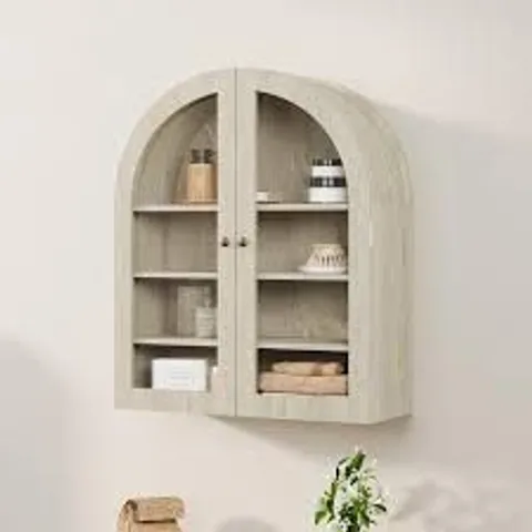 BOXED GARVEE ARCHED WALL CABINET MEDICINE BATHROOM WALL CABINET - WHITE (1 BOX)