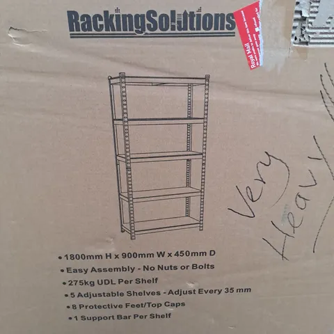 RACKING SOLUTIONS 5 TIER HEAVY DUTY SHELVING UNIT IN BLUE - COLLECTION ONLY