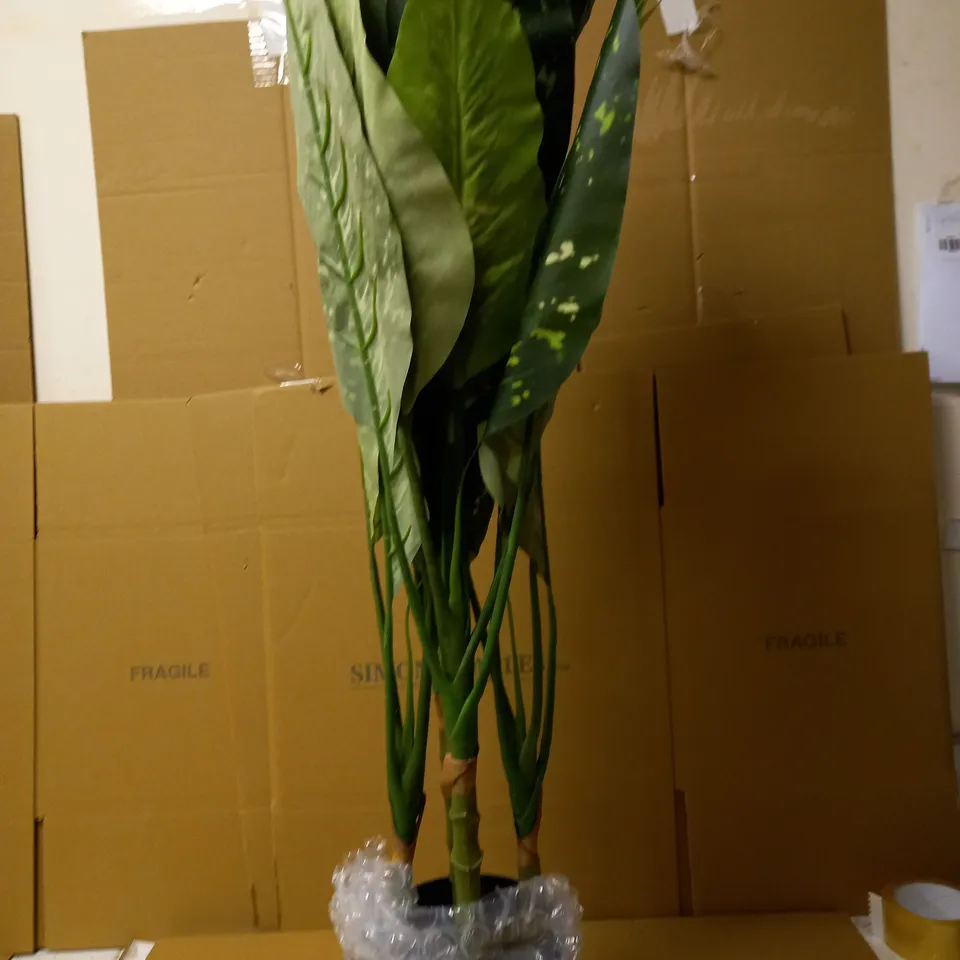 LEAF 100CM LARGE FOX'S AGLAONEMA TREE ARTIFICIAL PLANT