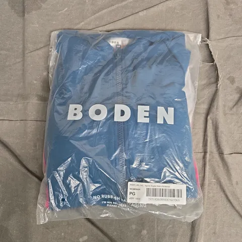 BAGGED BODEN WOMEN'S SPORTY RAGLAN SLEEVE SWIMSUIT – BLUE, UK 16 (16L)