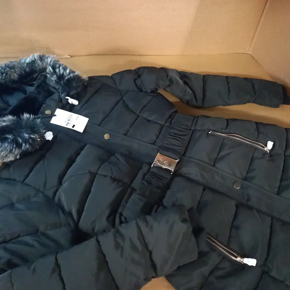 GOLDDIGGA BELT BUCKLE COAT IN BLACK - 10(S)
