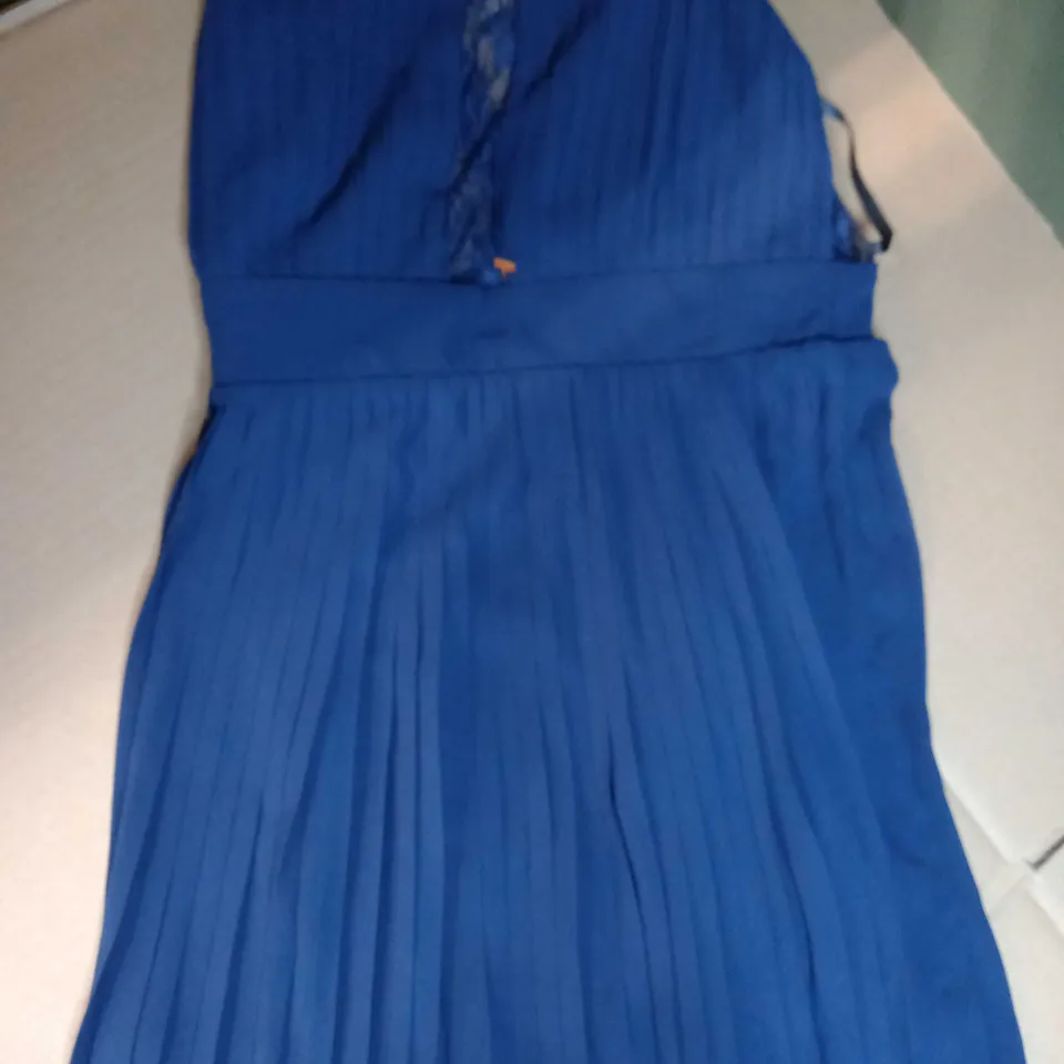 TFNC NAVY PLEATED OCCASION DRESS 