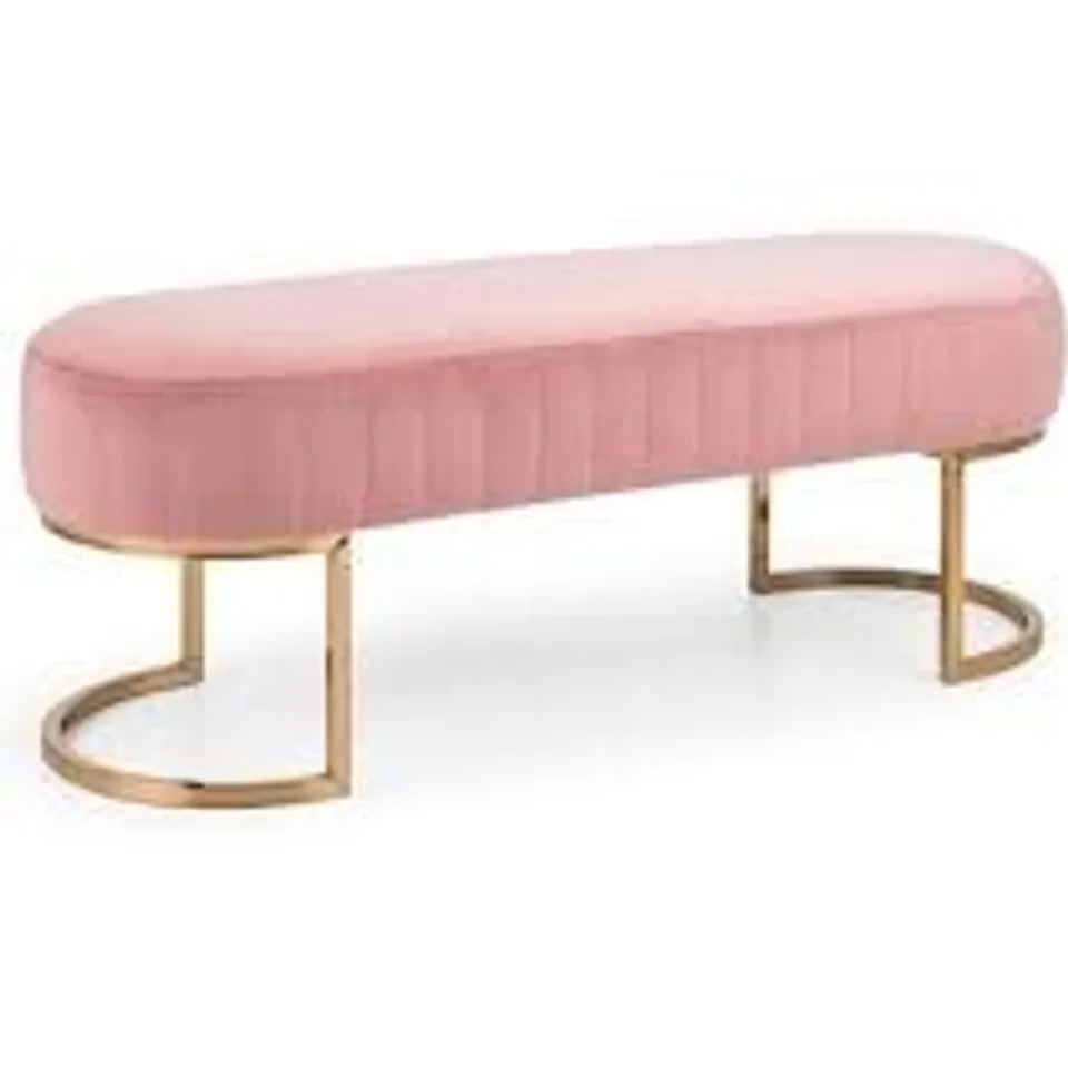 BRAND NEW BOXED HOMES DIRECT 365 LIGHT PINK UPHOLSTERED BENCH 
