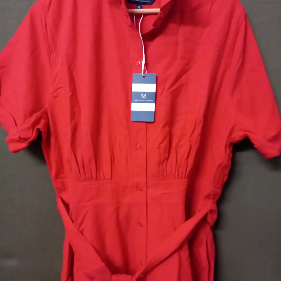 CREW CLOTHING COMPANY NATASHA DRESS IN CHERRY - SIZE 16