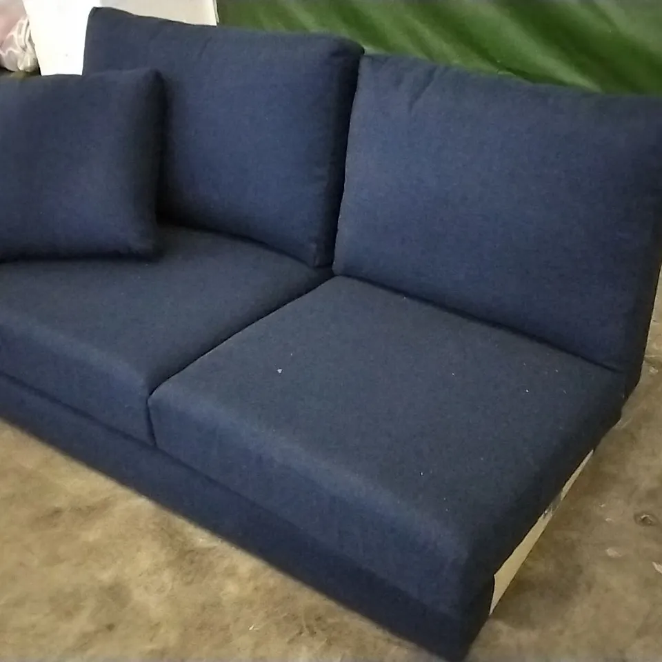 QUALITY BRITISH DESIGNER NAVY BLUE CORNER GROUP SOFA SECTION 