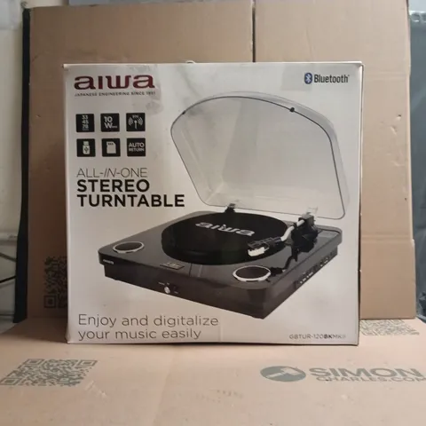 BOXED AIWA ALL-IN-ONE STEREO TURNTABLE