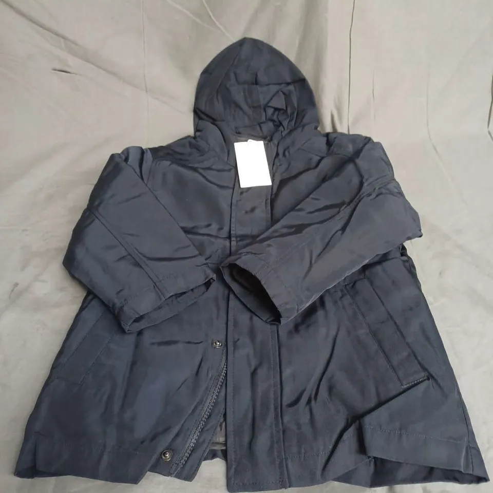 MNG KIDS HOODED ANORAK JACKET IN MIDNIGHT BLACK SIZE 6