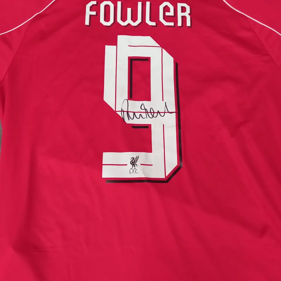 LIVERPOOL FOOTBALL CLUB ROBBIE FOWLER SIGNED 2000 HOME SHIRT SIZE LARGE