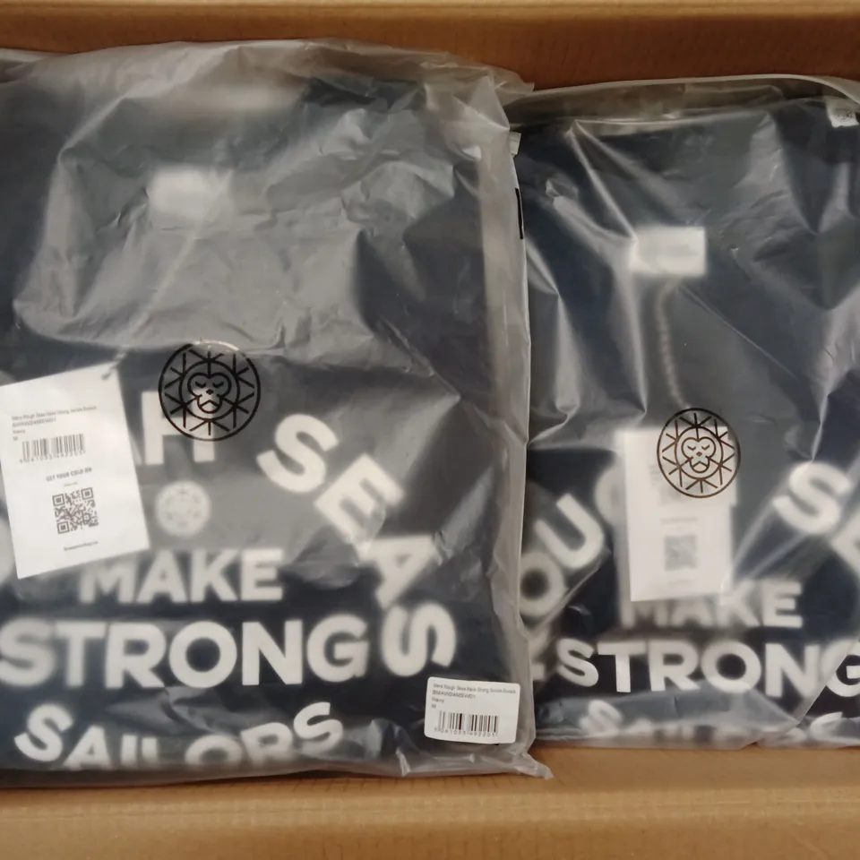 BOX OF APPROXIMATELY 15 x BRAND NEW BRASS MONKEY MENS SWEATER - NAVY, BMAW24MSW01 // SIZE: M