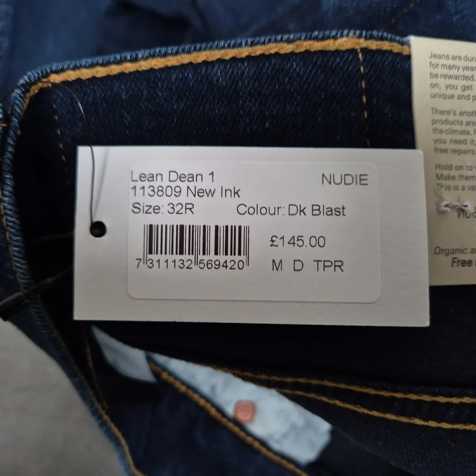 NUDIE JEANS CO LEAN DEAN 1 JEANS – DARK BLAST, SIZE 32R