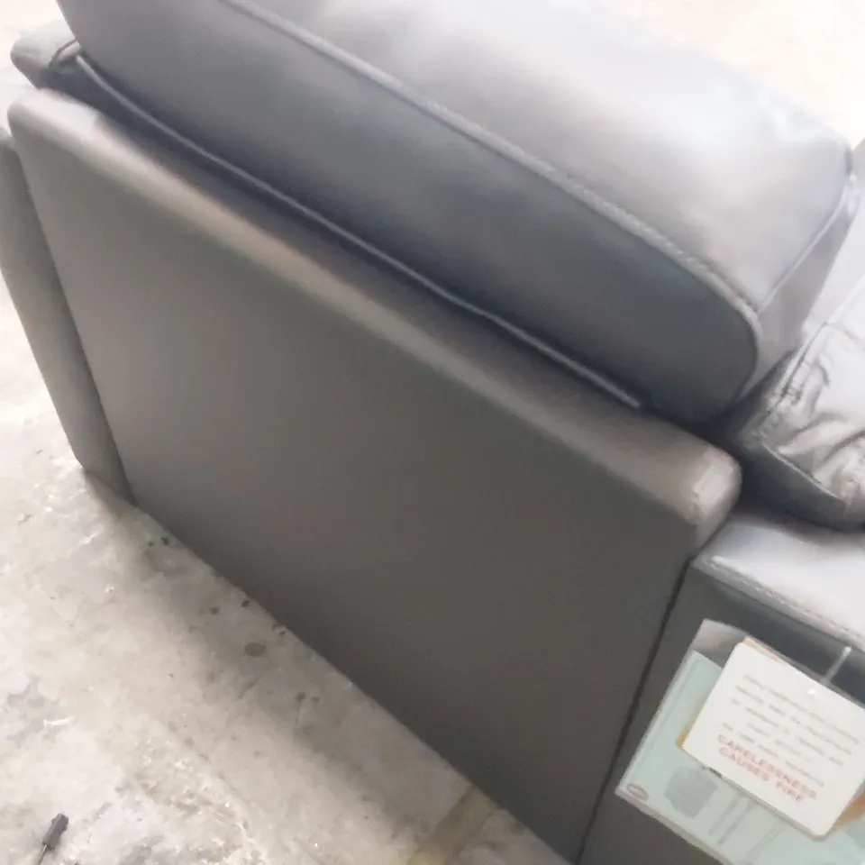 DESIGNER EASY CHAIR GREY LEATHER 