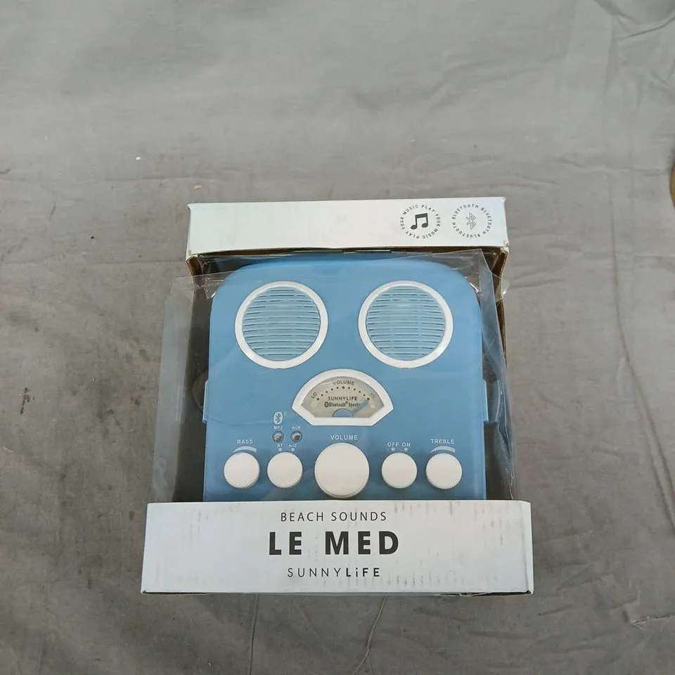 SUNNYLIFE BEACH SOUNDS LE MED PORTABLE BLUETOOTH SPEAKER – BLUE