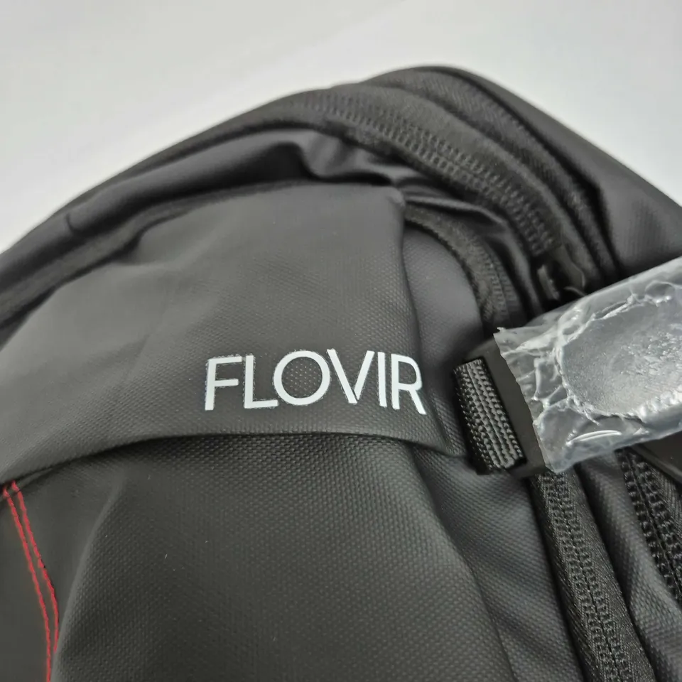 FLOVIR BACKPACK – BLACK WITH RED STITCH DETAIL