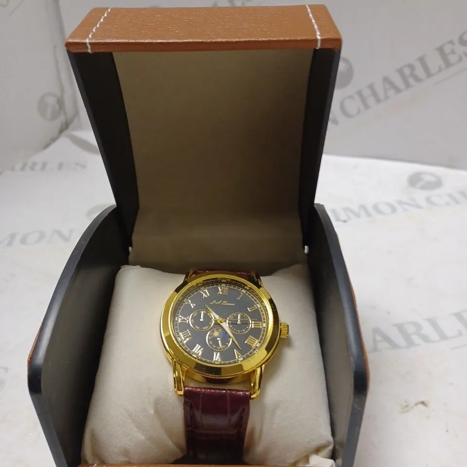 MEN’S LA BANUS QUARTZ CHRONOGRAPH WATCH - BURGUNDY LEATHER STRAP