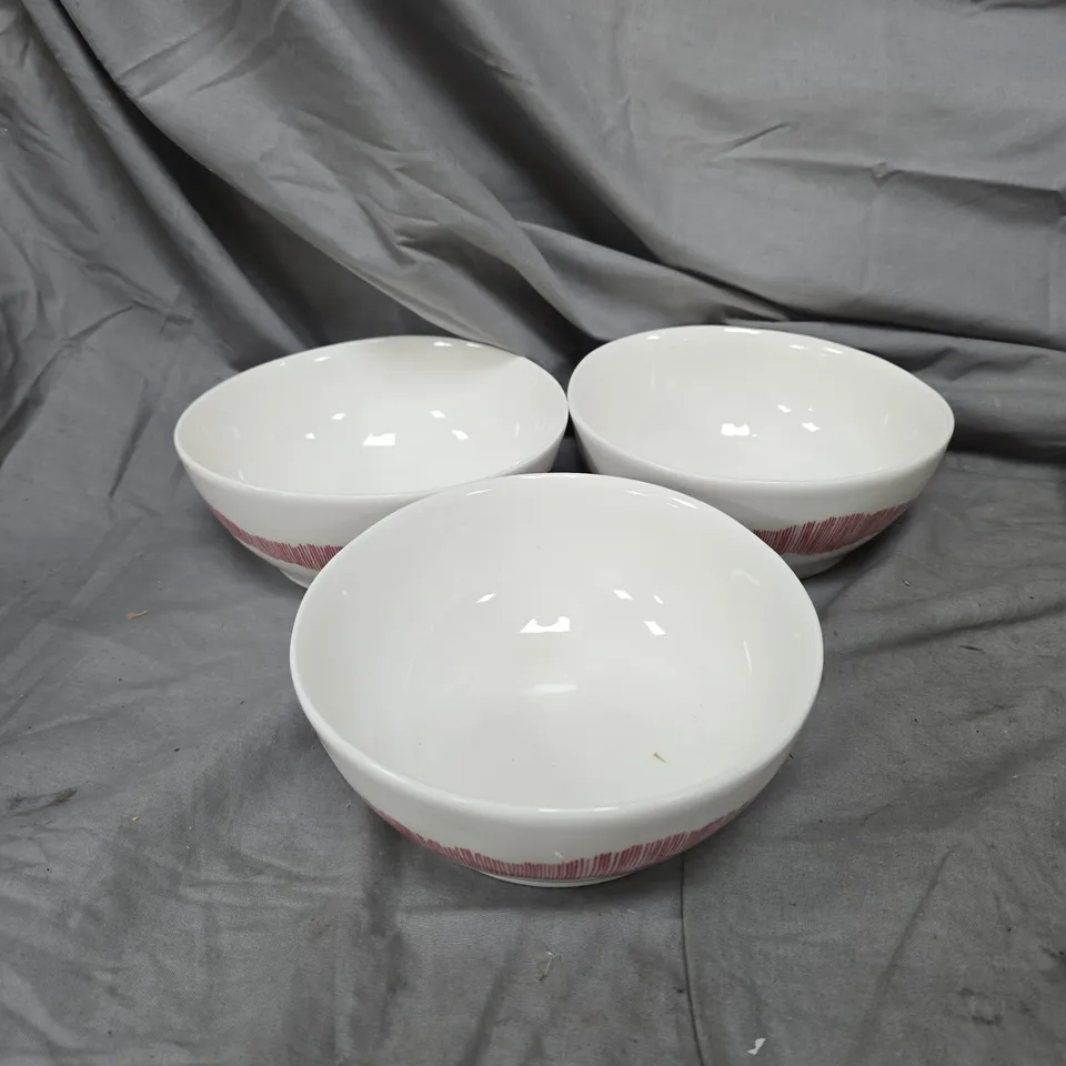 3 X SERAX SWIRL STRIPE BOWLS 