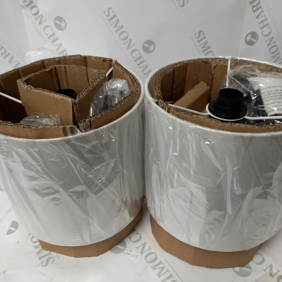 SET OF 2 DESIGNER HAMMER METAL TOUCH TABLE LAMP RRP £55