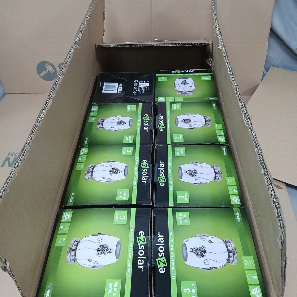 8 X LED SOLAR TABLE LIGHT "LADYBUG" BOXED