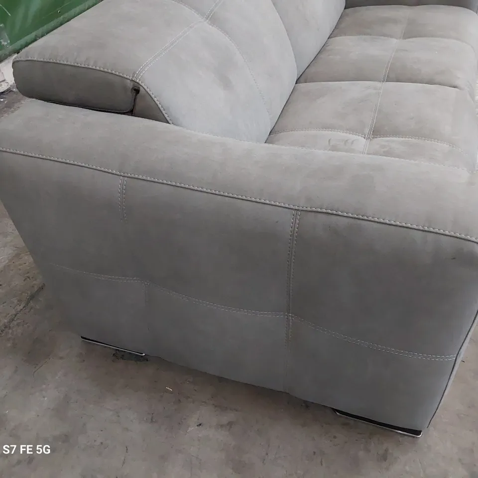QUALITY ITALIAN DESIGNER SAUVANNE POWER RECLINING & POWER HEADRESTS TWO SEATER SOFA WENGE MICROFIBRE FABRIC