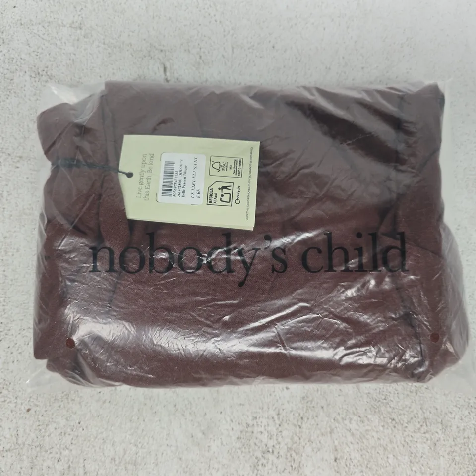 AGGED NOBODY'S CHILD BELLE PEASANT BLOUSE IN BROWN SIZE UK XL