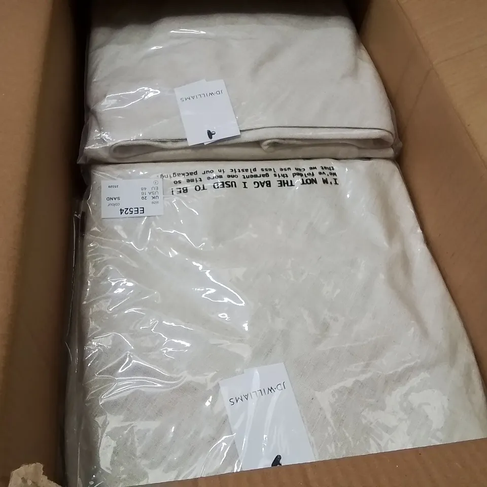 BOXED BRAND NEW APPROXIMATELY 15 JD WILLIAMS FIT&FLARE SKIRT SAND SIZE 20
