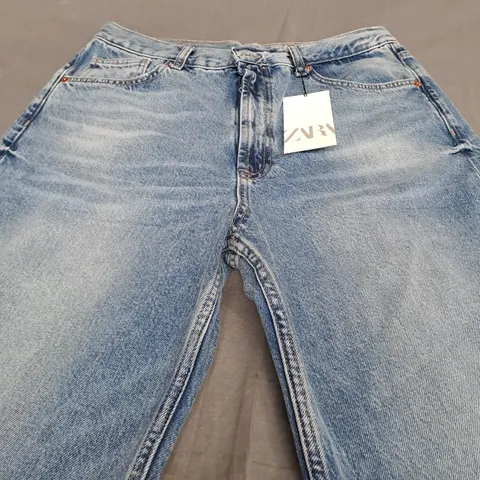 ZARA HIGH RISE FULL LENGTH DENIM JEANS - EUR 42