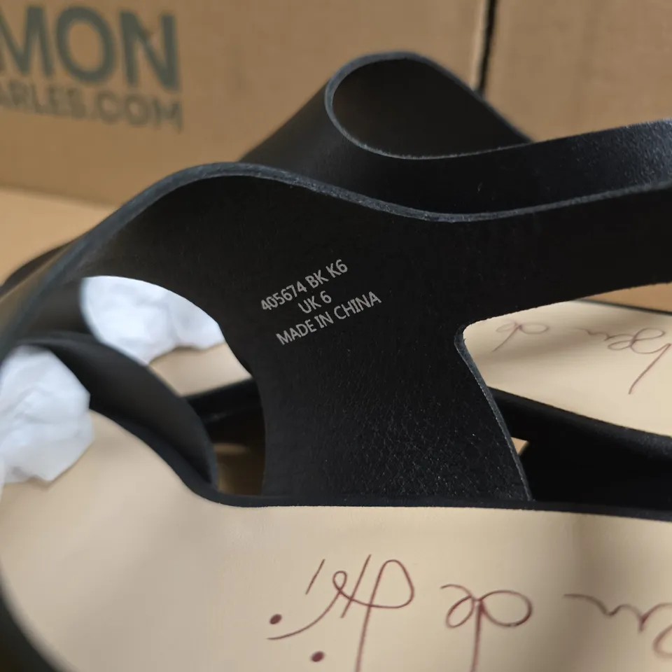 BEN DI LISI BLACK STRAPPY SANDALS, UK 6 – OPEN TOE, BLOCK HEEL