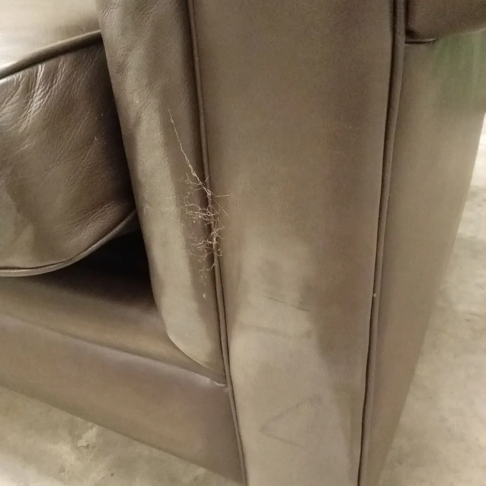 BAKERFIELD 3 SEATER LEATHER/FAUX LEATHER SOFA - CHOCOLATE RRP £1449