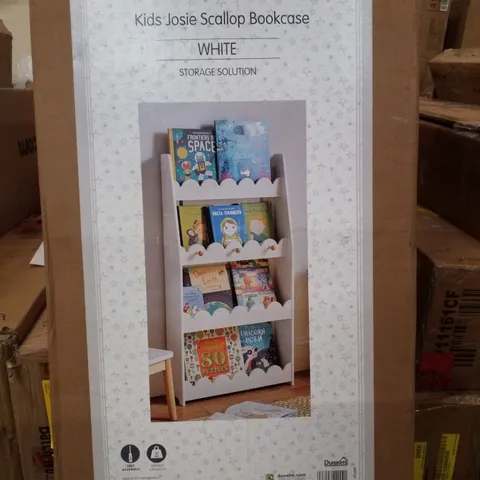 BOXED DUNELM KIDS JOSIE SCALLOP BOOKCASE - WHITE