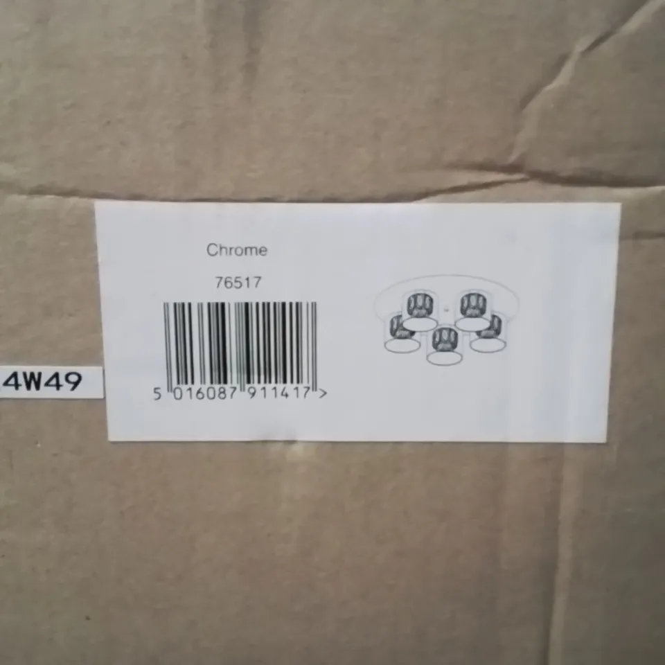 BOXED CHROME CEILING LIGHT FITTING 