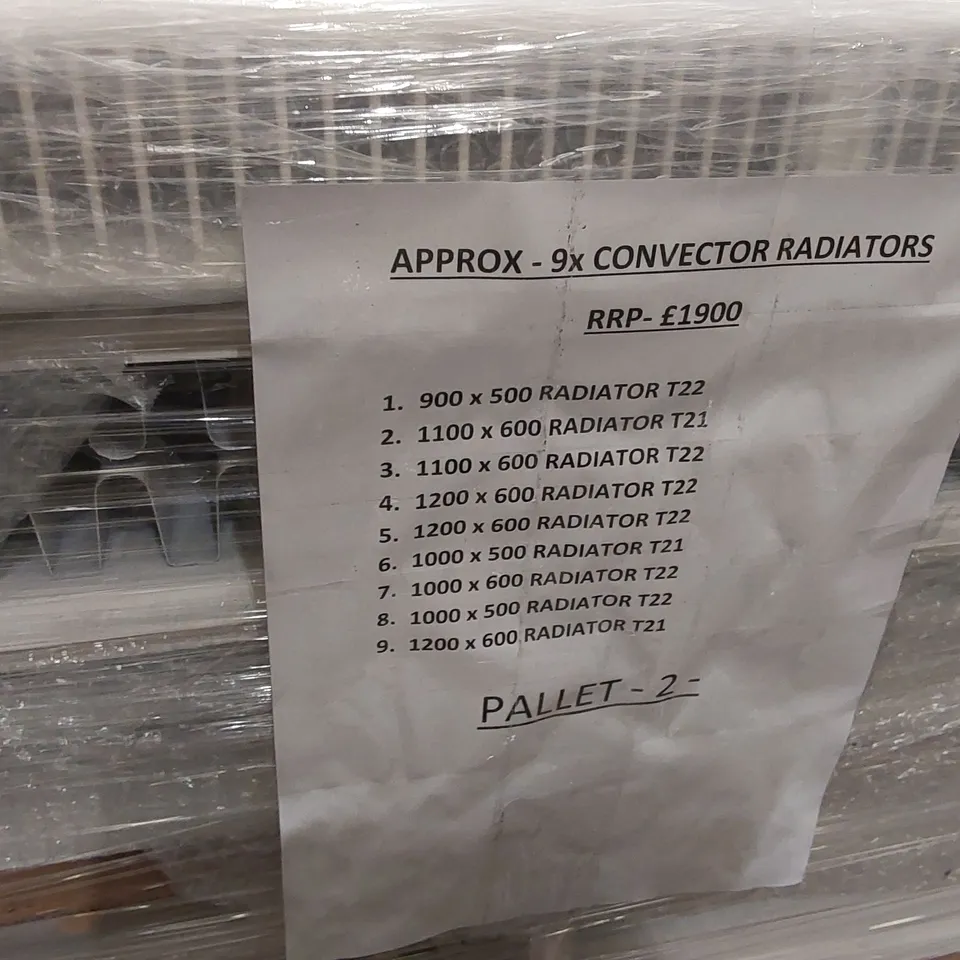 PALLET OF APPROXIMATELY 9x CONVECTOR RADIATORS