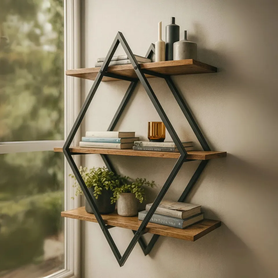 BOXED LORENZA DIAMOND FLOATING SHELF (1 BOX)